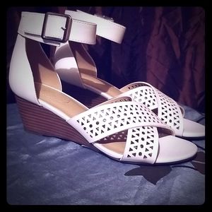 White wedge sandal